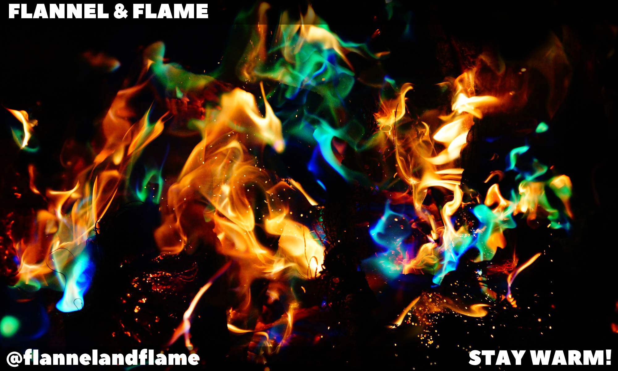 Colored flames caused by adding safe chemicals